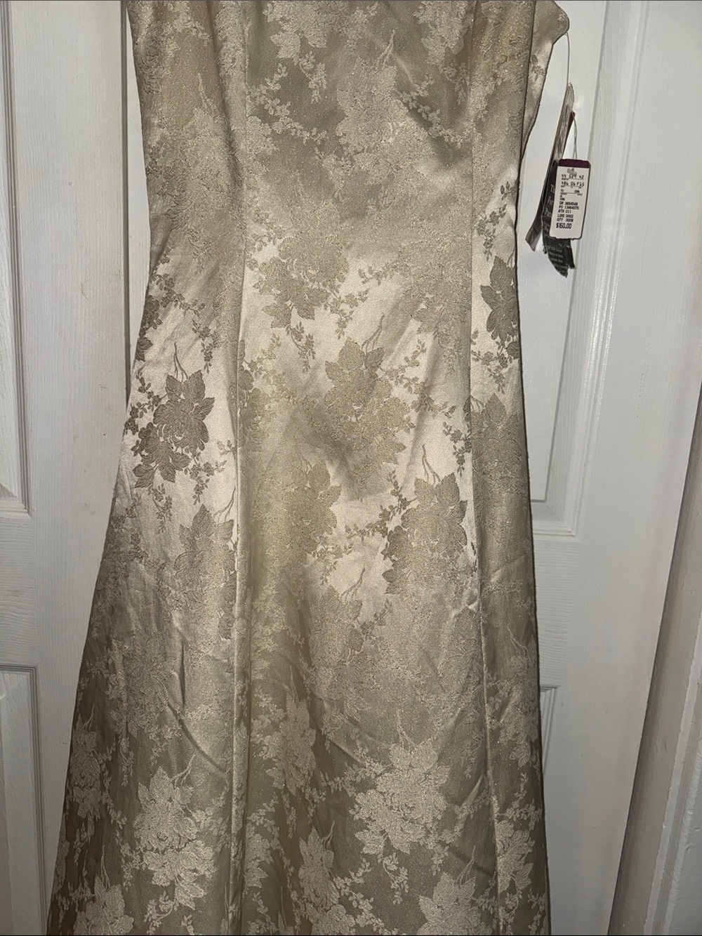 Scott McClintock Ivory/Gold Floral A-Line Wedding Dress - Picture 4 of 6